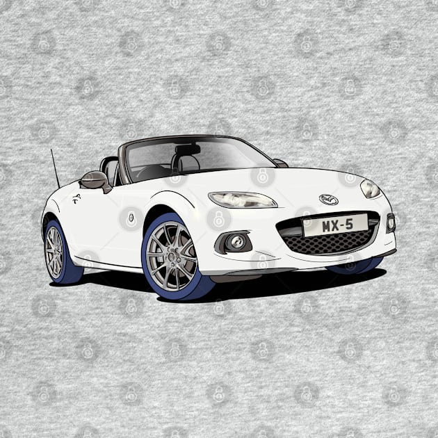 White Mazda MX-5 Car by Webazoot